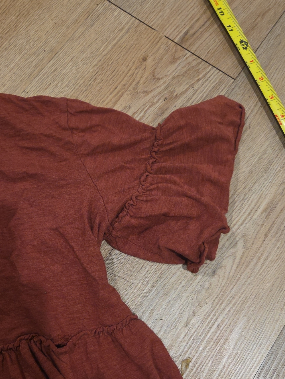 Altar'd State Rust Red Ruffle Peplum Crop Top - Picture 3 of 5